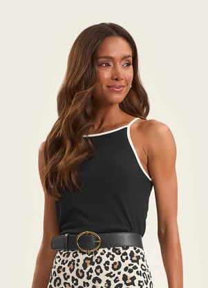 Rovitex - Regata Feminina em Ribana de Viscose Preto - ROVITEX