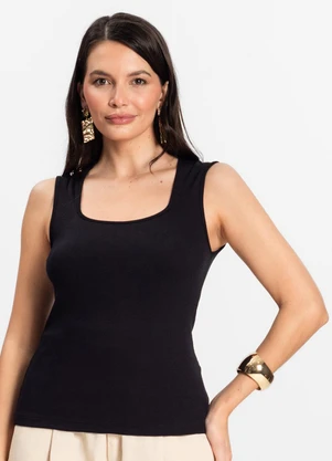 Rovitex - Regata Feminina em Ribana de Viscose Preto - ROVITEX