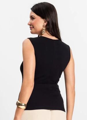 Rovitex - Regata Feminina em Ribana de Viscose Preto - ROVITEX
