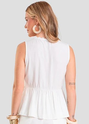 Dianna - Regata Feminina em Tecido de Viscose Bege - DIANNA