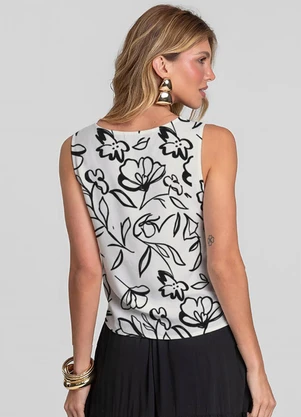 Dianna - Regata Feminina em Tecido de Viscose Bege - DIANNA