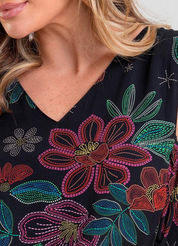 Dianna - Regata Feminina em Tecido Estampado Preto 4