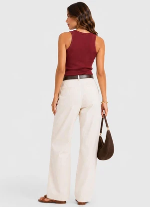 Infinita Cor - Regata Feminina em Tecido Henera Vermelho - INFINITA COR