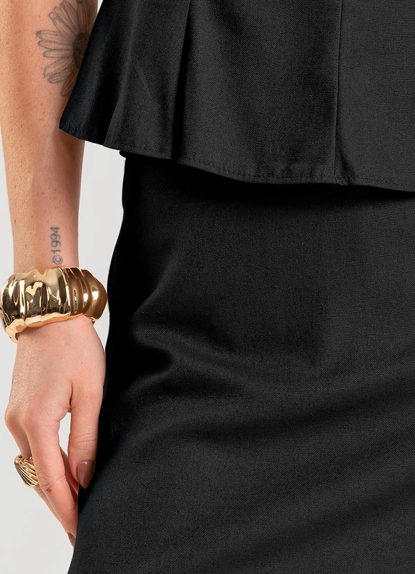 Dianna - Regata Feminina em Tecido Linho Preto 4