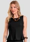 Dianna - Regata Feminina em Tecido Linho Preto - variação: Preto