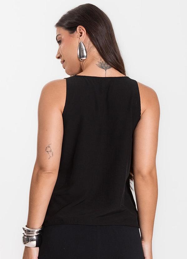 Infinita Cor - Regata Feminina em Tecido Preto 2