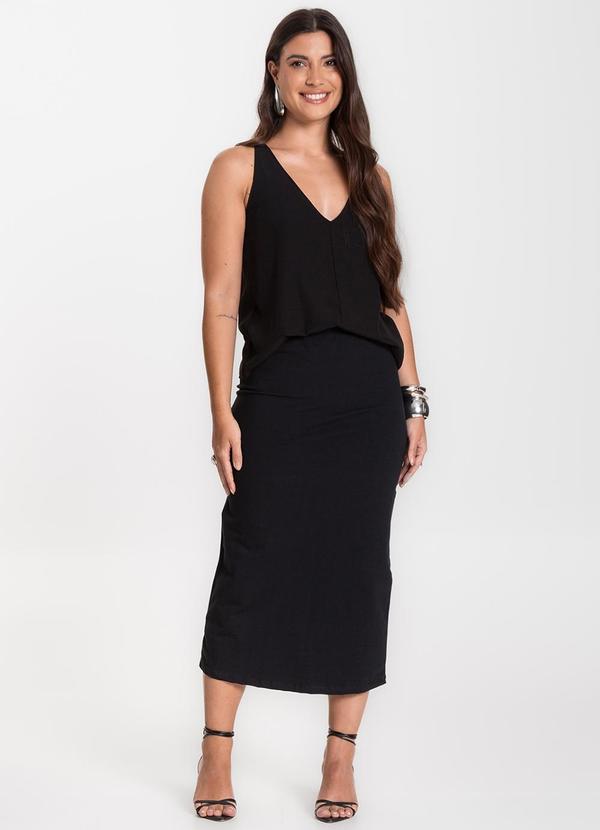 Infinita Cor - Regata Feminina em Tecido Preto 3