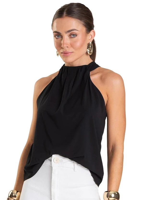 Dianna - Regata Feminina em Tecido Preto