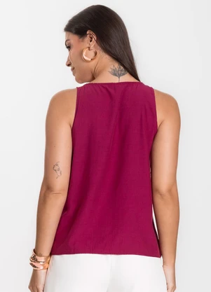 Infinita Cor - Regata Feminina em Tecido Vermelho - INFINITA COR