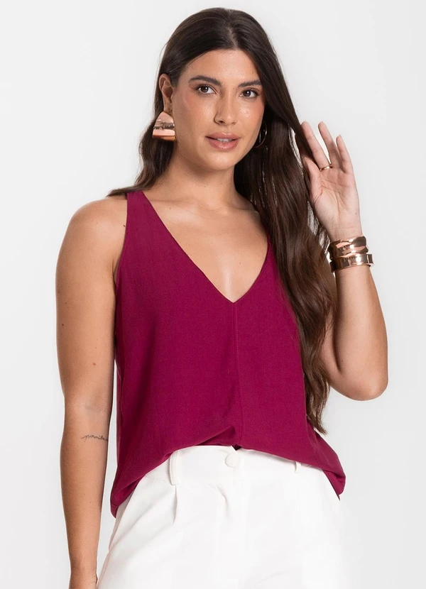 Infinita Cor - Regata Feminina em Tecido Vermelho