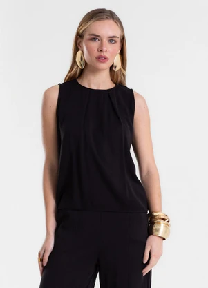Endless - Regata Feminina em Tecido Viscose Lisa Preto - ENDLESS