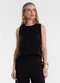 Endless - Regata Feminina em Tecido Viscose Lisa Preto - variação: Preto