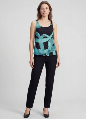 Infinita Cor - Regata Feminina em Viscose Azul - INFINITA COR