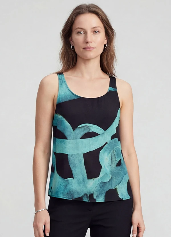 Infinita Cor - Regata Feminina em Viscose Azul