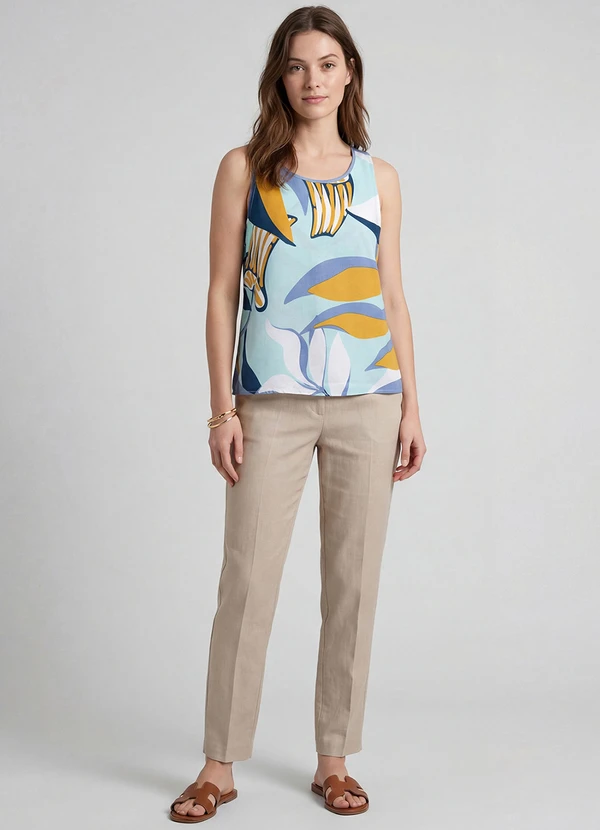 Infinita Cor - Regata Feminina em Viscose Azul 2