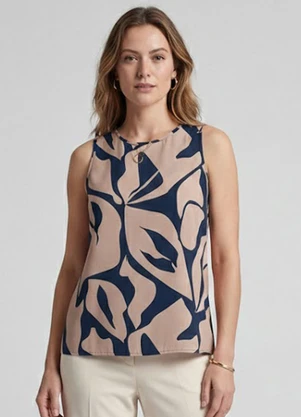 Infinita Cor - Regata Feminina em Viscose Azul - INFINITA COR