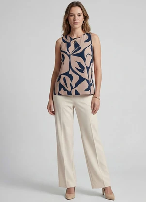 Infinita Cor - Regata Feminina em Viscose Azul - INFINITA COR