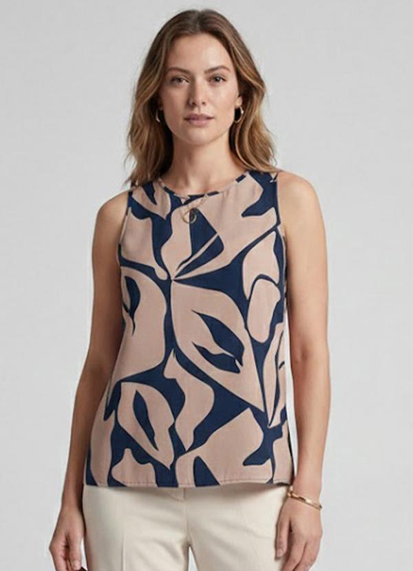 Infinita Cor - Regata Feminina em Viscose Azul
