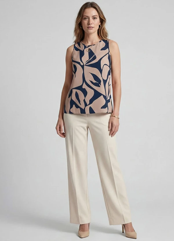 Infinita Cor - Regata Feminina em Viscose Azul 2