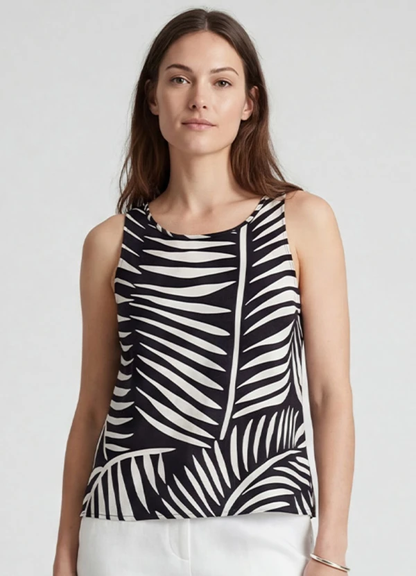 Infinita Cor - Regata Feminina em Viscose Bege