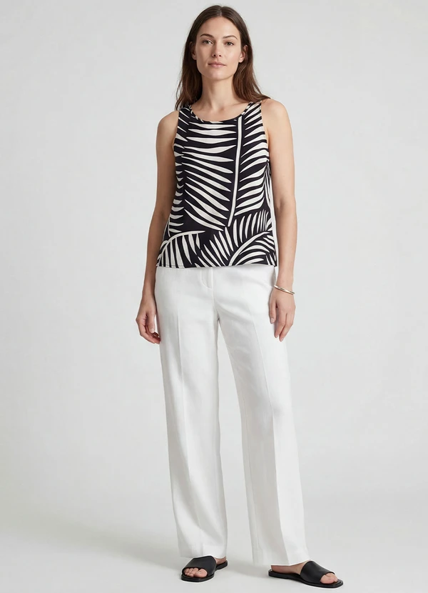 Infinita Cor - Regata Feminina em Viscose Bege 2