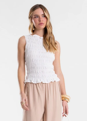 Endless - Regata Feminina em Viscose com Lastex Bege - ENDLESS