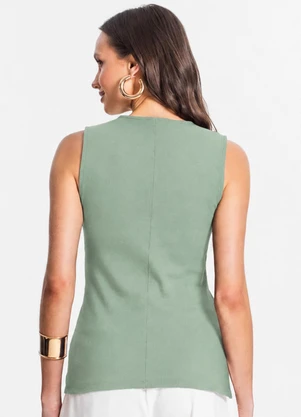 Infinita Cor - Regata Feminina em Viscose Creponada Verde - INFINITA COR