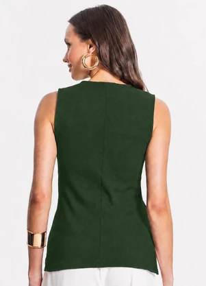 Infinita Cor - Regata Feminina em Viscose Creponada Verde - INFINITA COR
