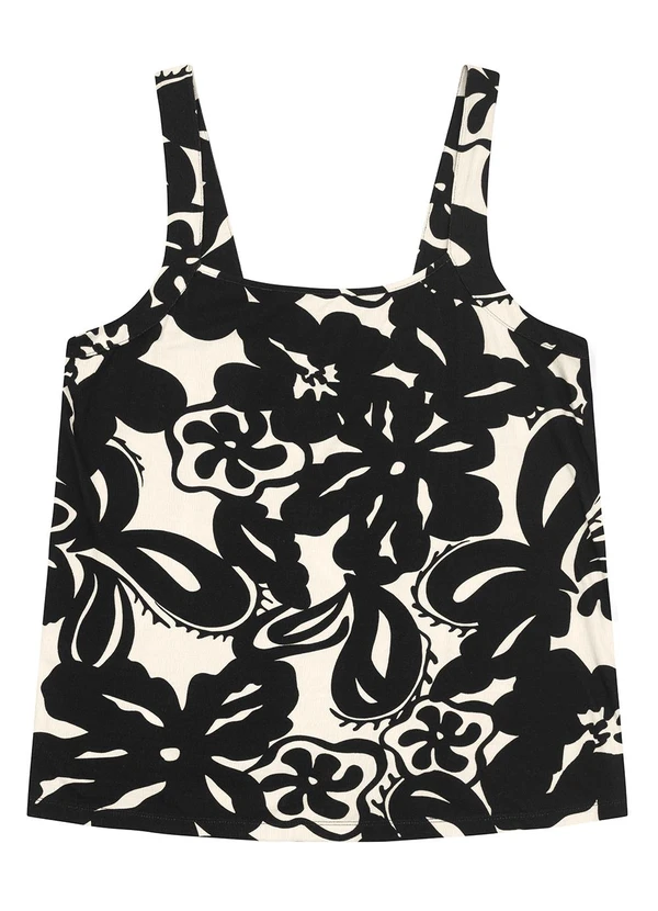 Secret Glam - Regata Feminina em Viscose Maquinetada Preto 3