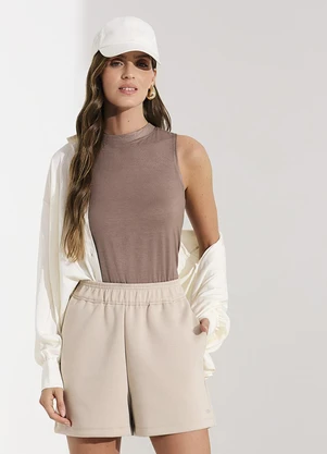 Veev - Regata Feminina em Viscose Marrom - VEEV