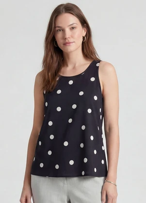 Infinita Cor - Regata Feminina em Viscose Preto - INFINITA COR