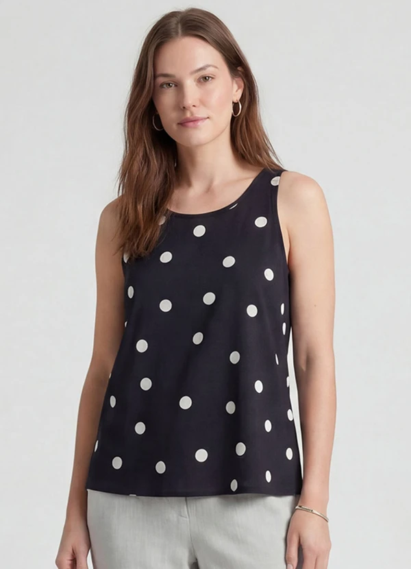 Infinita Cor - Regata Feminina em Viscose Preto