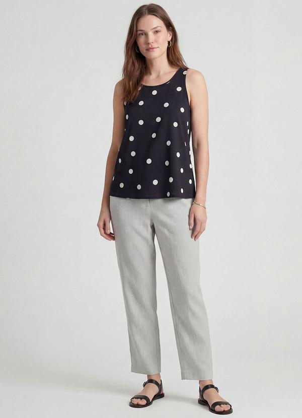 Infinita Cor - Regata Feminina em Viscose Poá Preto 2