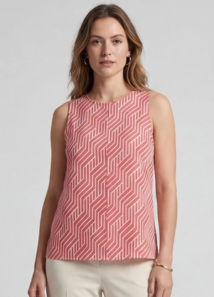 Infinita Cor - Regata Feminina em Viscose Rosa - INFINITA COR