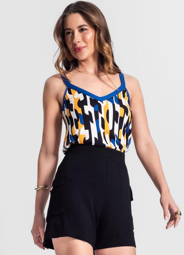 Rovitex - Regata Feminina Estampa Amarelo 4