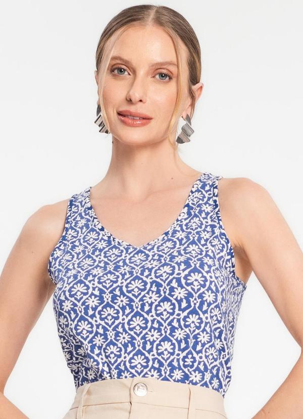 Rovitex - Regata Feminina Estampada Azul