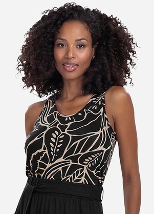 Rovitex - Regata Feminina Estampada Preto - ROVITEX