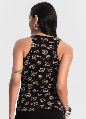 Rovitex - Regata Feminina Estampada Preto - ROVITEX