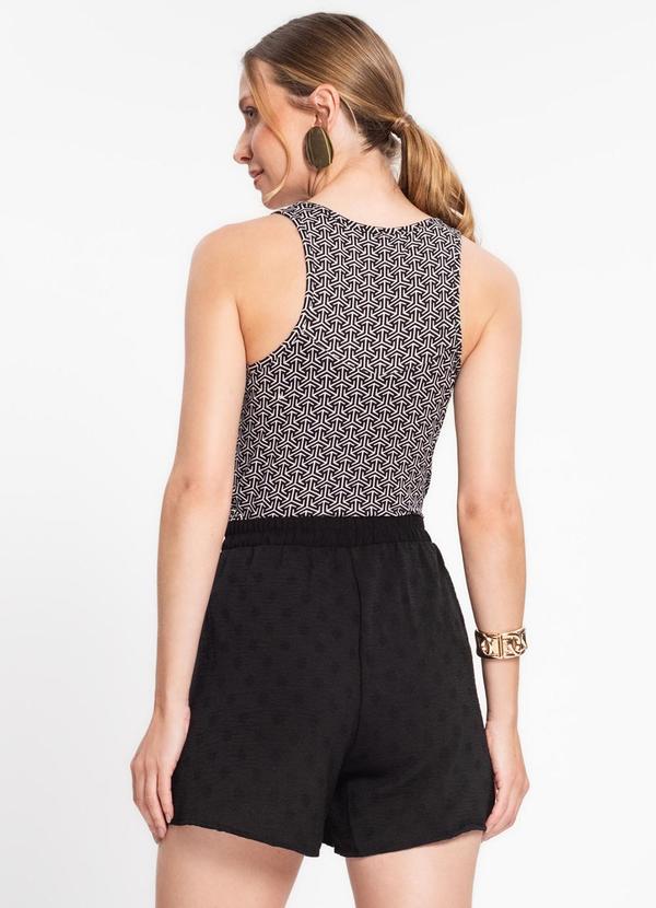 Rovitex - Regata Feminina Estampada Preto 2