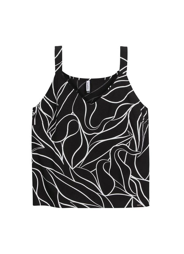 Marialícia - Regata Feminina Estampada Preto
