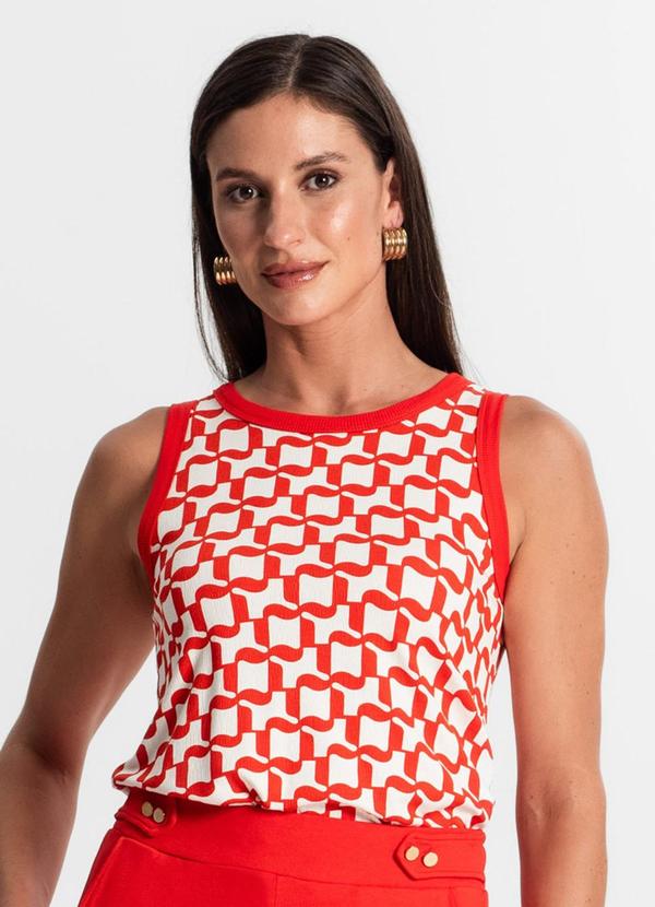 Rovitex - Regata Feminina Estampada Laranja