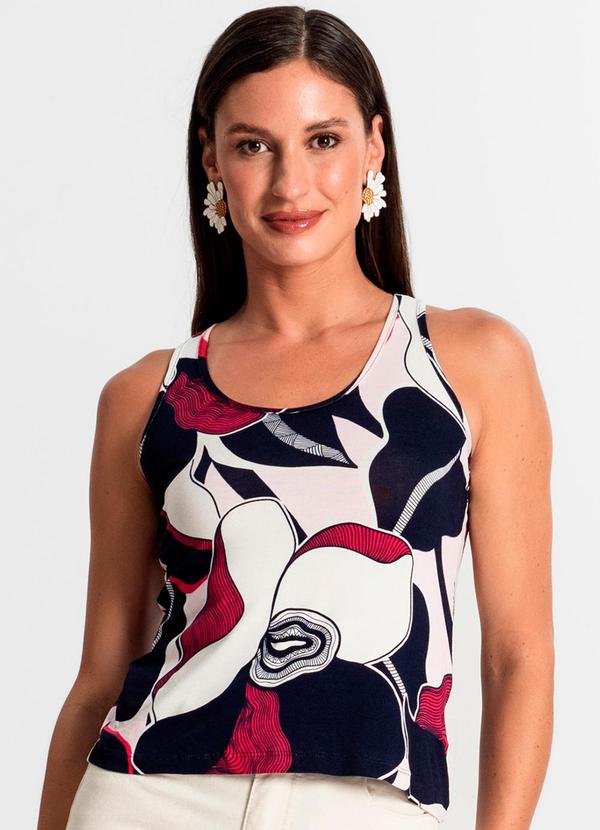 Rovitex - Regata Feminina Estampada Vermelho 1