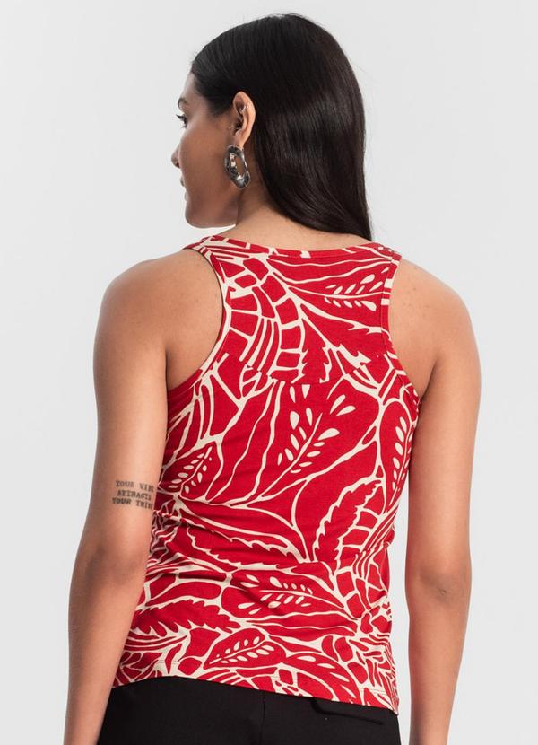 Rovitex - Regata Feminina Estampada Vermelho 2