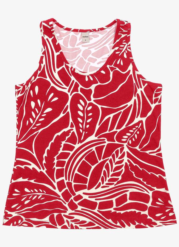 Rovitex - Regata Feminina Estampada Vermelho 4