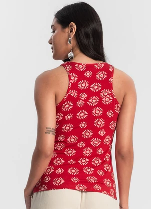 Rovitex - Regata Feminina Estampada Vermelho - ROVITEX