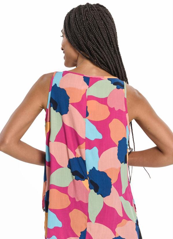 Rovitex - Regata Feminina Flores Assimétrica Rosa 2