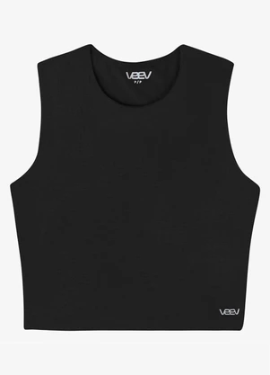 Veev - Regata Feminina Frente Dupla em Modal Preto - VEEV