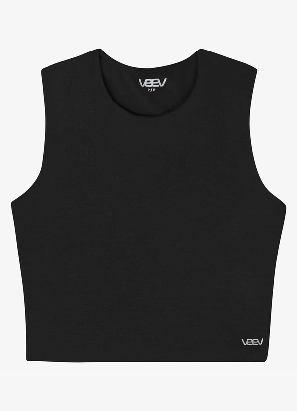 Veev - Regata Feminina Frente Dupla em Modal Preto