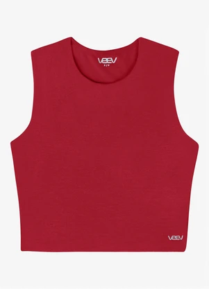 Veev - Regata Feminina Frente Dupla em Modal Vermelho - VEEV