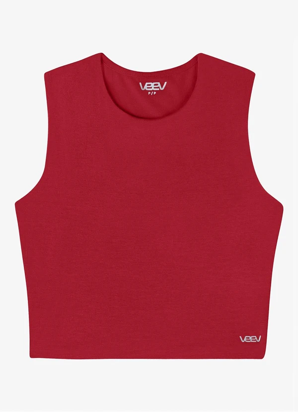 Veev - Regata Feminina Frente Dupla em Modal Vermelho
